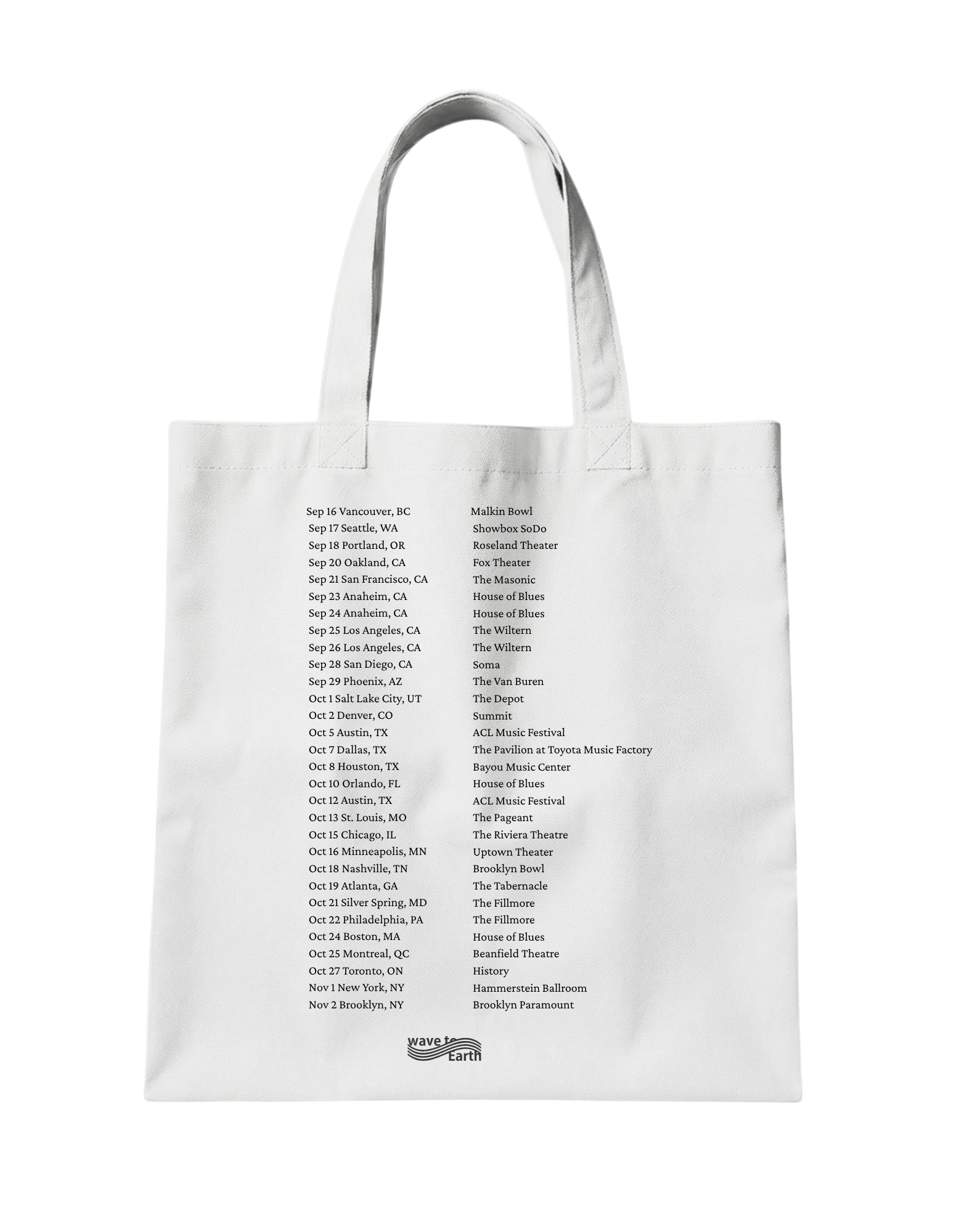 0.03 Na September to November Tour 1 Wave to Earth Unisex Tote Bag