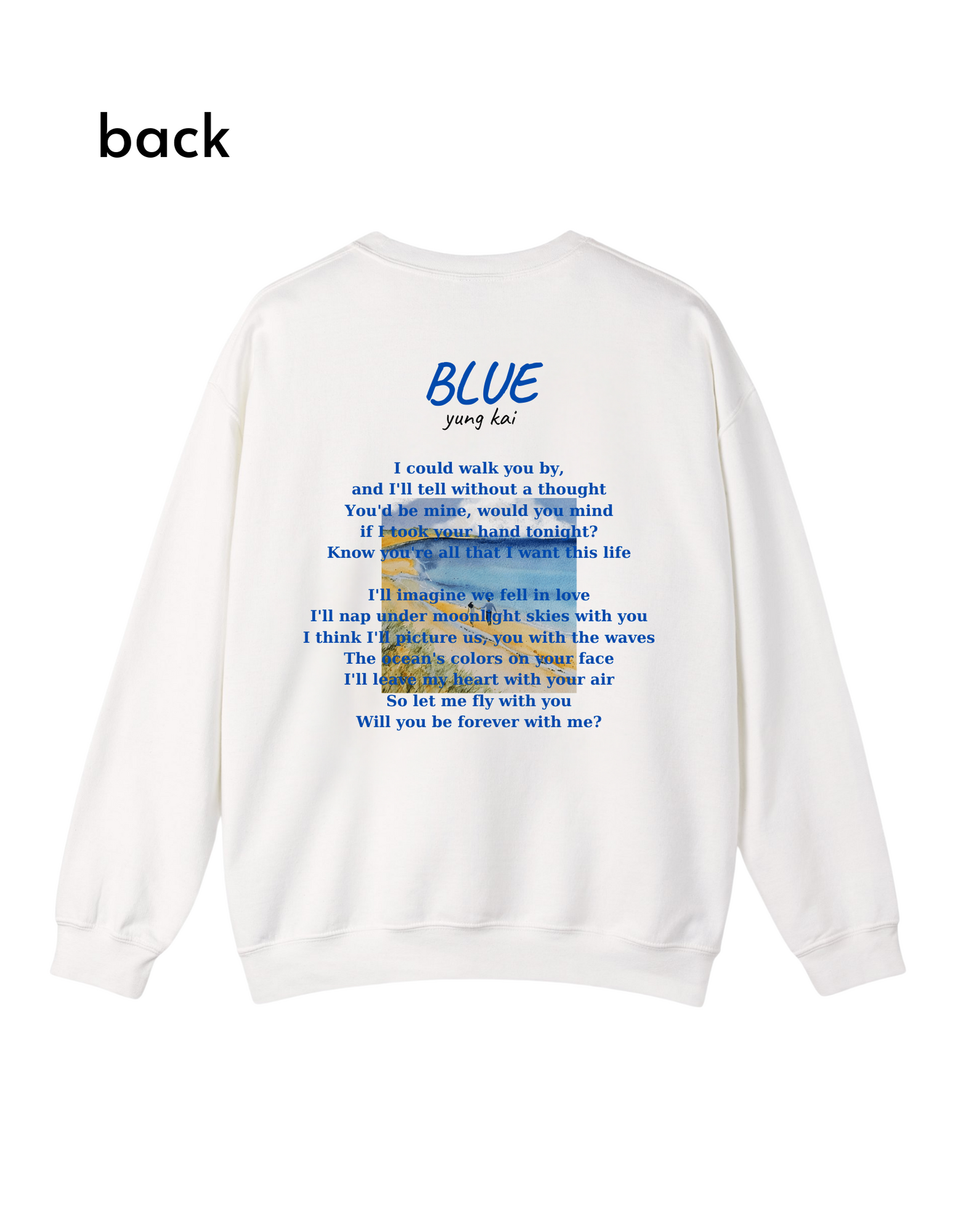 Blue Text Unisex Sweater